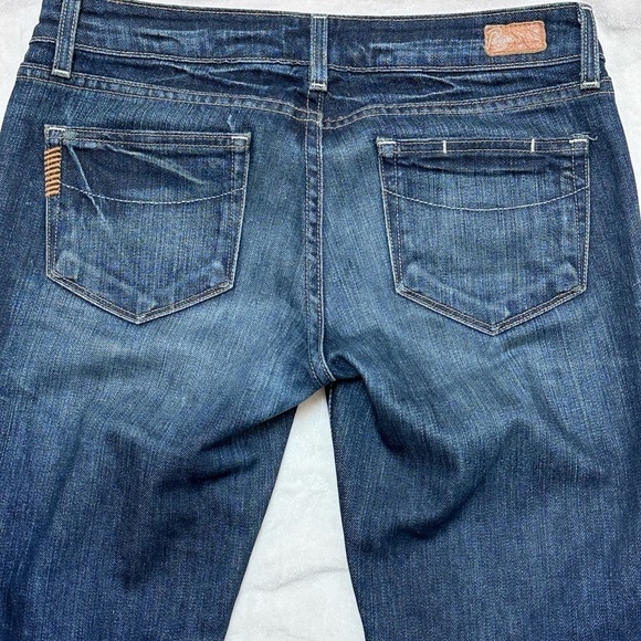 Paige Lou Lou blue denim jeans, button and zipper fly fading &whiskering Altered - Picture 4 of 10
